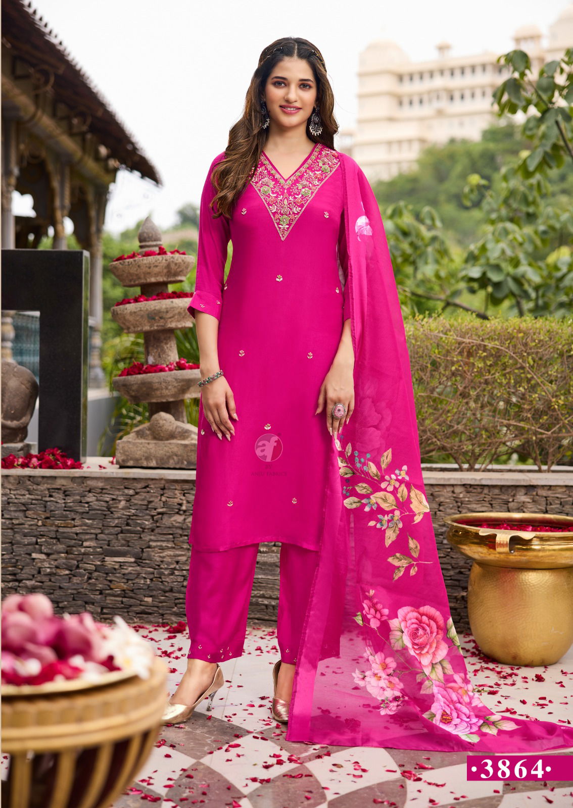 Ghunghat Vol 11 By Af Silk Handwork Designer Kurti With Pant Dupatta Wholesale Online
